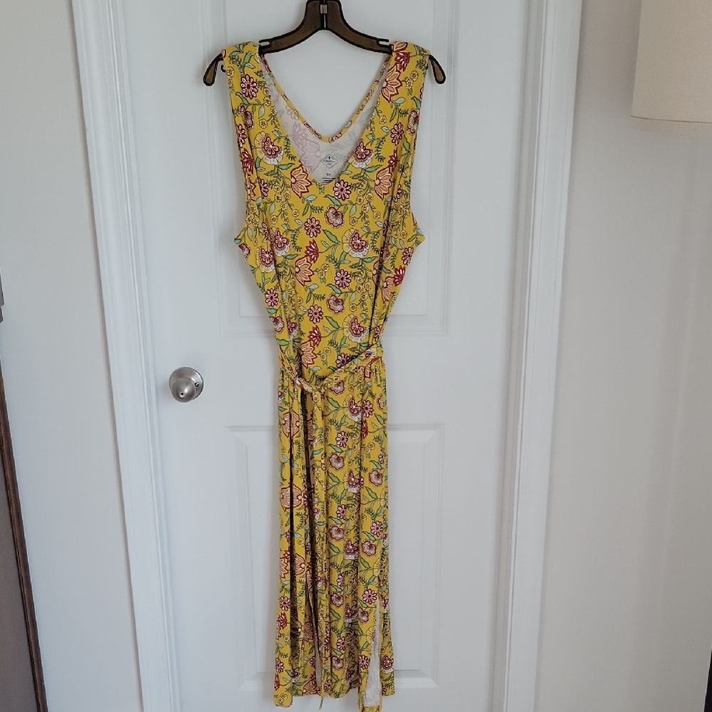 Floral Yellow Sleeveless Dress